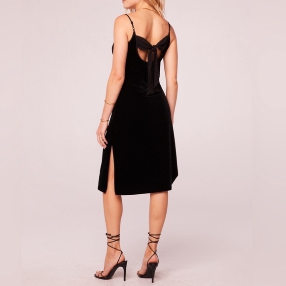 Band of Free | NWT Black Girl Crush Velvet Spaghetti Strap Slip Evening Dress XS - Picture 5 of 5